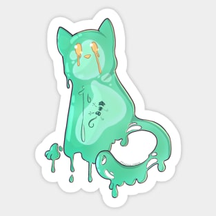 Space Cat - Green Alien Slime Sticker